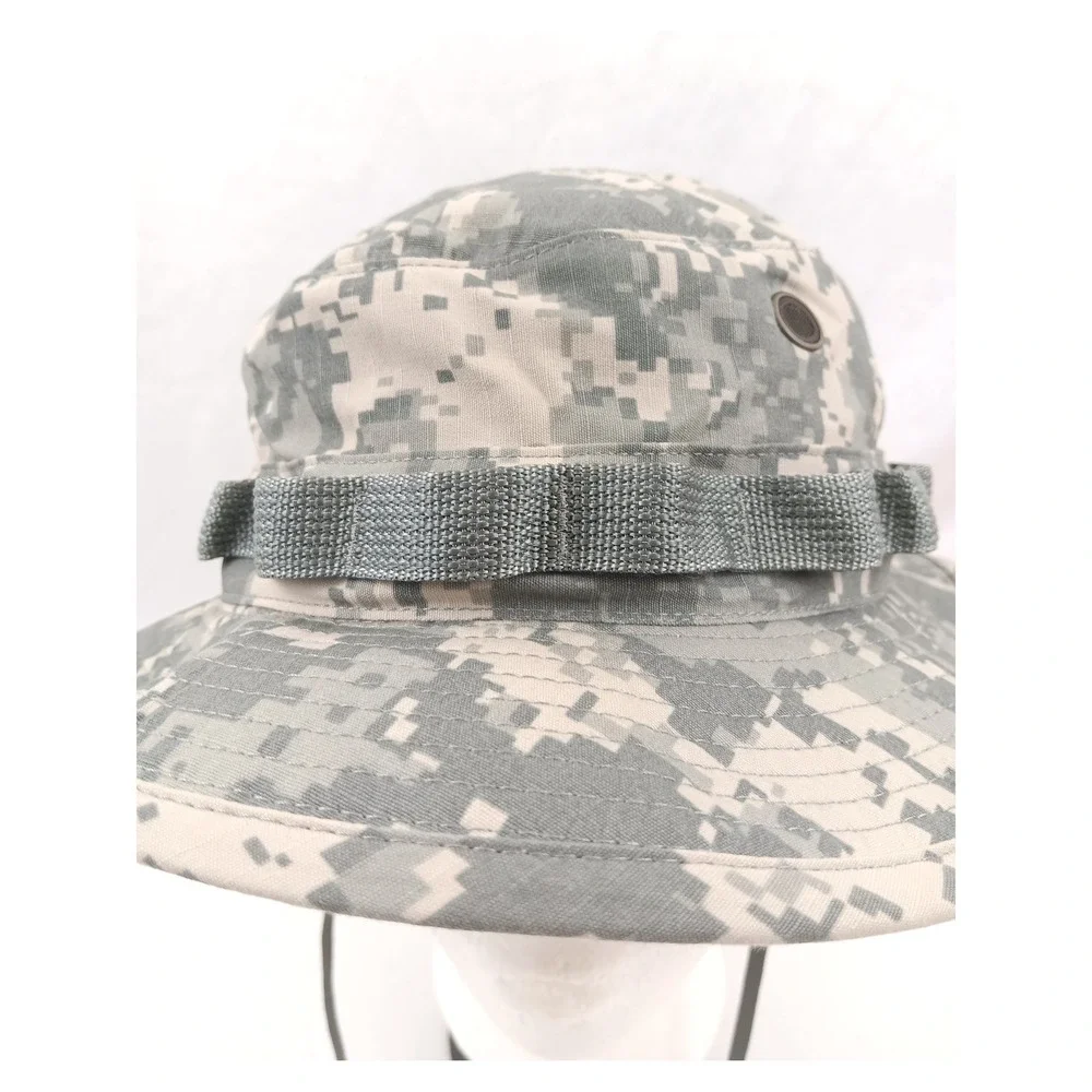 Military Boonie Hat ACU‎ Digital Camo Size 7 Sun Protection Outdoor Cap